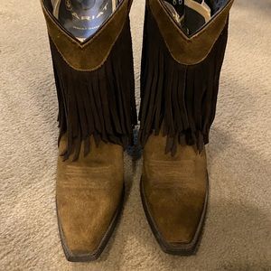 Ariat fringe boots brown size 8